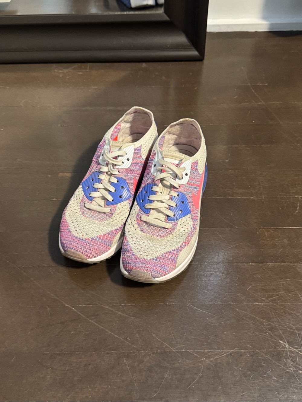 Nike Women’s Pink, Blue and Cream Knit Running Sneakers